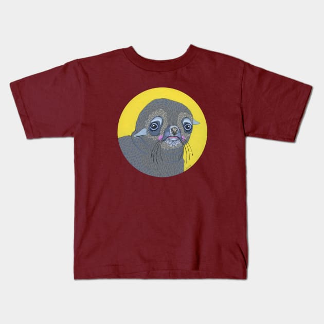 Sea Lion Kids T-Shirt by jenniferdavisart